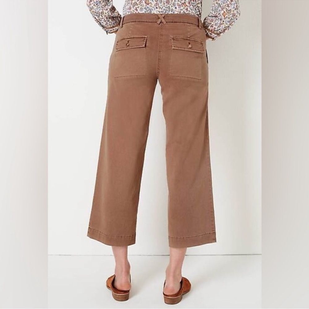 J Jill Extra Soft Waist Tie Wide Leg Cropped Pants in Green Size 14 - Picture 4 of 14